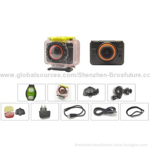 Action Camera, FHD 1080p@30fps, 60M Waterproof, FOV170, Remote Control by Wi-Fi App and 2.4G Watch